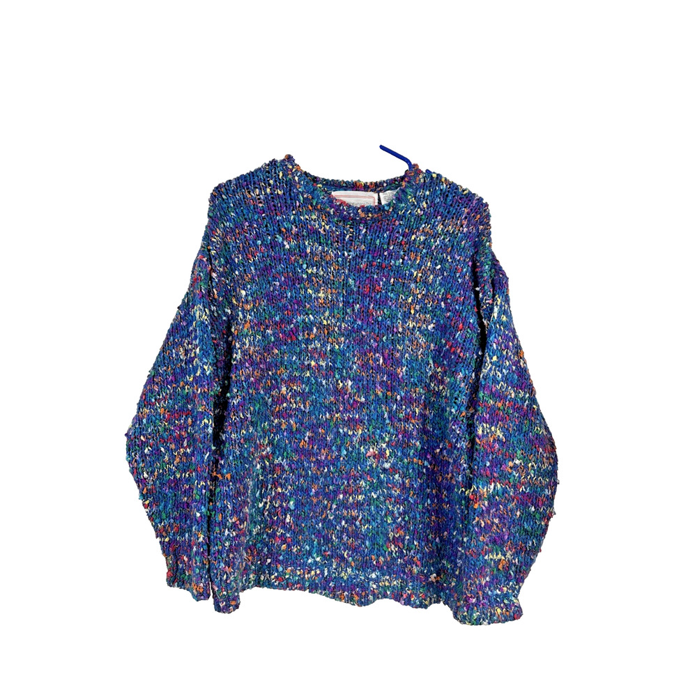 Organically Grown Sweater Womens Small Multicolor Chunky Knit Vintage 90s